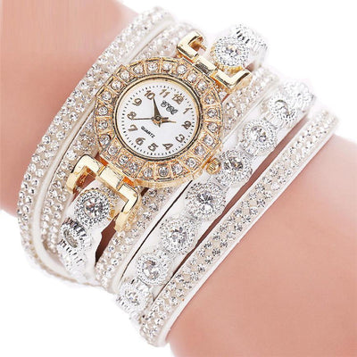 Relogio masculino Women Quartz Women PU Leather Rhinestone Watch Bracelet Watches - Ashar Store