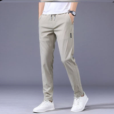 Drawstring Trousers Thin Casual Pants Korean Version Loose Straight Sweatpants Mens Clothing - Ashar Store